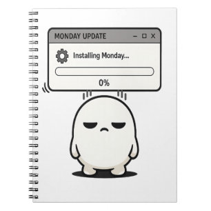 Installeren maandag 0% update - Grappig Schattig Notitieboek