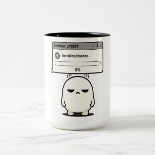 Installeren maandag 0% update - Grappig Schattig Tweekleurige Koffiemok