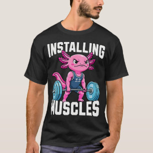 Installeren Spieren Axolotl Gewichtheffen Gym T-shirt