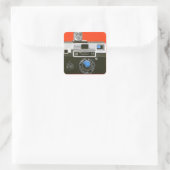 Instamatic Camera met Flashcubes Vierkante Sticker (Tas)