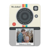 Instant Camera Couple Photo Date Location Unieke Magneet (Verticaal)