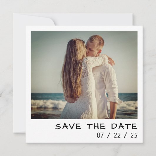 Instant Camera Foto QR Code Retro Wedding Save The Date (Voorkant)