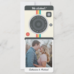 Instant Camera Koppel Foto Datum Locatie Uniek Save The Date