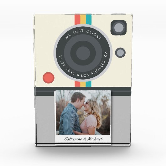 Instant Camera Koppel Foto Unieke Trouwdag  (Voorkant)