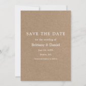 Instant Camera Style Couple Photo Kraft Save The Date (Achterkant)