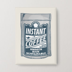 Instant Coffee pop Art Illustratie Button