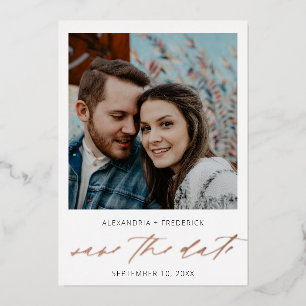Instant Foto White Chic Save the Date Folie Uitnodiging