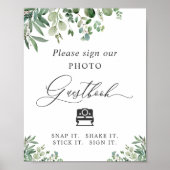 Instant Fotogastenboek Teken Groene Eucalyptus Poster (Voorkant)