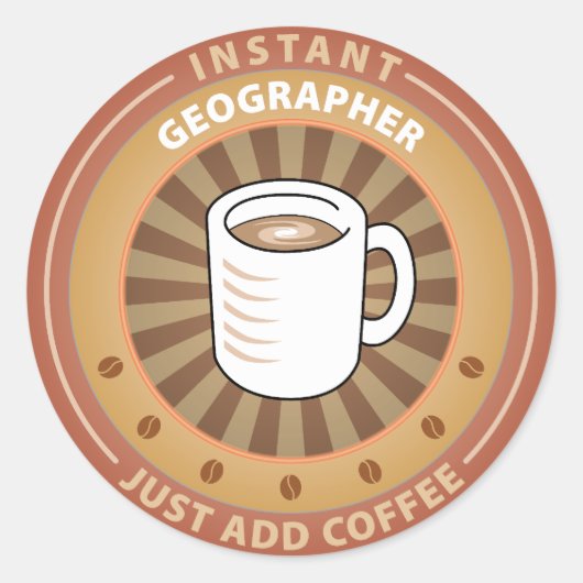 Instant Geographer Ronde Sticker (Voorkant)