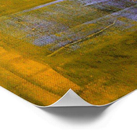'Instant' Grey and Yellow Abstract Art Poster (Hoek)