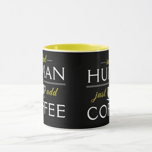 Instant Human, voeg gewoon koffie toe, geel Mok (Midden)