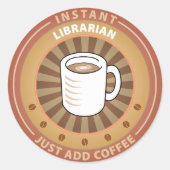 Instant Librarian Ronde Sticker (Voorkant)