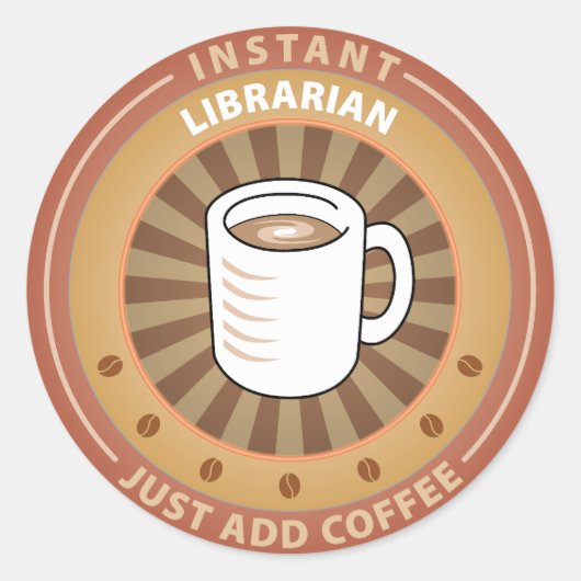Instant Librarian Ronde Sticker (Voorkant)
