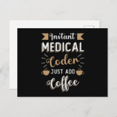 Instant Medical Coder Coffee Codering ICD Coder Briefkaart (Voorkant / Achterkant)