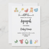 Instant Minimalistische Aqeeqah Aqiqah Uitnodiging