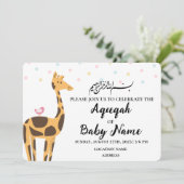 Instant Modern Neutral Aqeeqah Invitation Kaart (Staand voorkant)