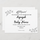 Instant Modern Neutral Aqeeqah Invitation Kaart (Voorkant / Achterkant)