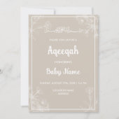 Instant Moderne Bloem Aqiqah Uitnodiging (Voorkant)