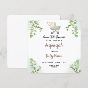 Instant Moderne Chic Aqeeqah Aqiqah Uitnodigingska Kaart