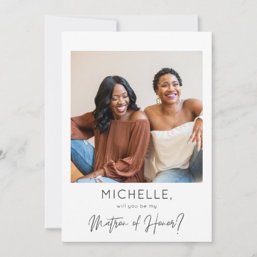 Instant Photo Be My Matron of Honor proposal Kaart (Voorkant)