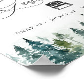 Instant Photo Guestbook Sign Winter Pine Trees Poster (Hoek)