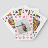 Instant Photo Hearts Monogram Poker Kaarten (Achterkant)