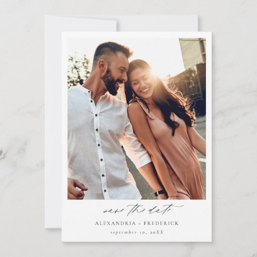 Instant Photo - Lang Wit Chic Sla de datum op Kaart (Voorkant)