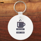 Instant Programmer Add Coffee Programmer Coding Sleutelhanger (Voorkant)