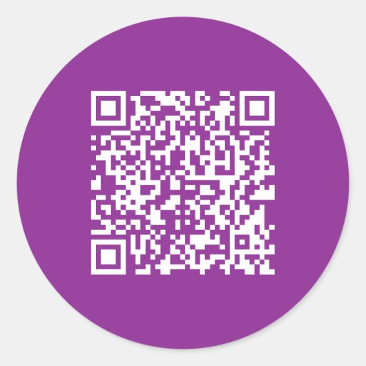 Instant QR-code met uw website-URL | Paars Ronde Sticker (Voorkant)