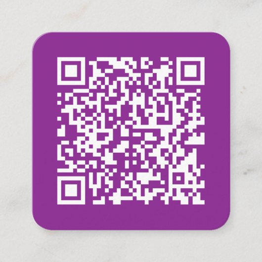 Instant QR-code met uw website-URL | Paars Vierkante Visitekaartje (Voorkant)