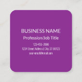 Instant QR-code met uw website-URL | Paars Vierkante Visitekaartje (Achterkant)