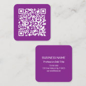 Instant QR-code met uw website-URL | Paars Vierkante Visitekaartje (Voorkant / Achterkant)