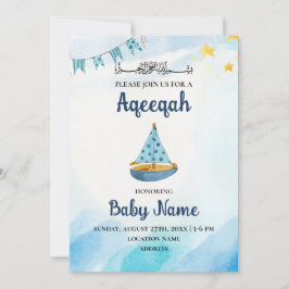 Instant Uit te geven Aqiqah Uitnodigingskaart Kaart