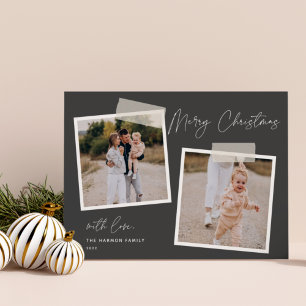 Instantané Joyeux Noël Deux photos Carte de vaca