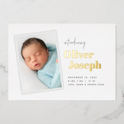 Instantané moderne | Faire-part de naissance de re (Recto)