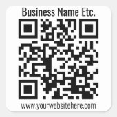 INSTANTIE CREËER SCANNABLE QR-code Vierkante Sticker (Voorkant)