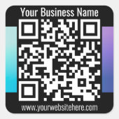INSTANTIE CREËER SCANNABLE QR-code Vierkante Sticker (Voorkant)