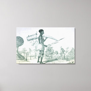 Instantie met een versierd ivoorolifantenslagtand, canvas afdruk