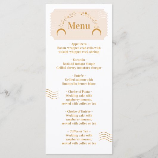 Instapass Kosmische Trouwbestemming Menu (Voorkant)