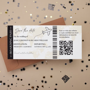 Instapass Minimalistische bewaar de datum ticket Save The Date