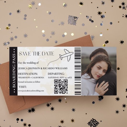 Instapass Modern save the date ticket