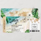 Instapass Wereldkaart Tropisch Eiland Uitnodiging (Voorkant / Achterkant)