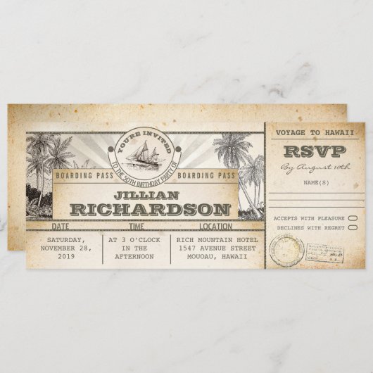 instapassage verjaardagskaartjes reis nautisch kaart (Voorkant / Achterkant)