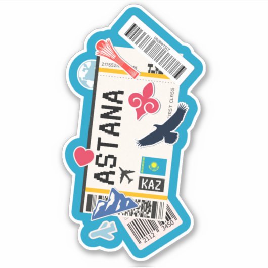 INSTAPKAART ASTANA KAZACHSTAN STICKER (Voorkant)