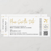 Instapkaart Bestemming Trouwdag Elegant Goud Save The Date (Voorkant / Achterkant)