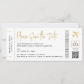 Instapkaart Bestemming Trouwdag Elegant Goud Save The Date (Voorkant)