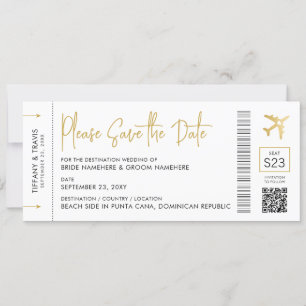 Instapkaart Bestemming Trouwen Elegant Goud Save The Date
