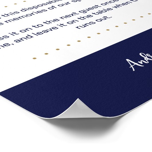 Instapkaart bruiloft Instant Camera Sign Poster (Hoek)