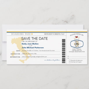 Instapkaart Italia Huwelijksuitnodiging Save The Date