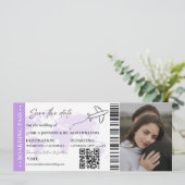 Instapkaart Minimalistische save the date ticket (Staand voorkant)